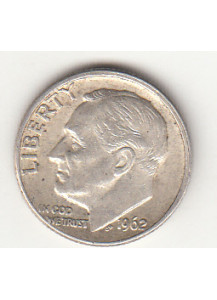1962 - 10 Cents (Dime) Argento Dollaro Stati Uniti Roosevelt  Dime BB++